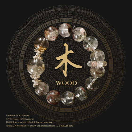 Pulsera de Cuarzo Fantasma Verde